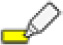 Icon of a pen with a drawn thick yellow line