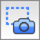Icon of a camera with a dotted outline square