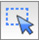 Icon with a mouse cursor and a dotted outlined square