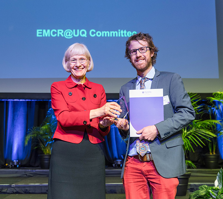 EMCR@UQUQCommittee, Leadership Winners, 2022 UQ Awards for Excellence with Professor Deborah Terry AO, Vice-Chancellor and President.