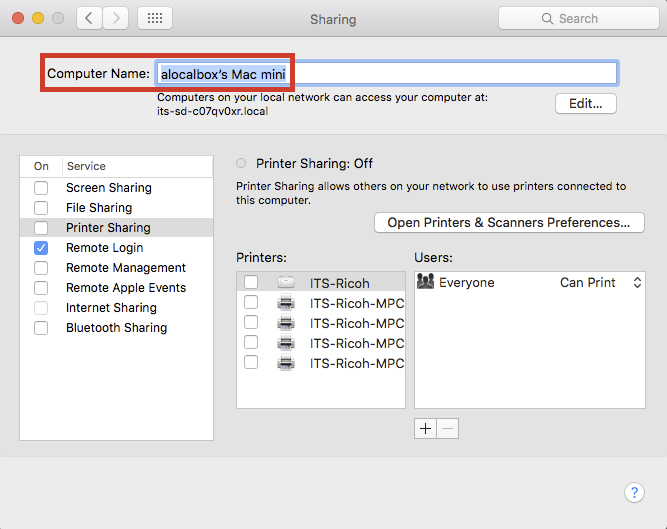 how to find hostname on mac