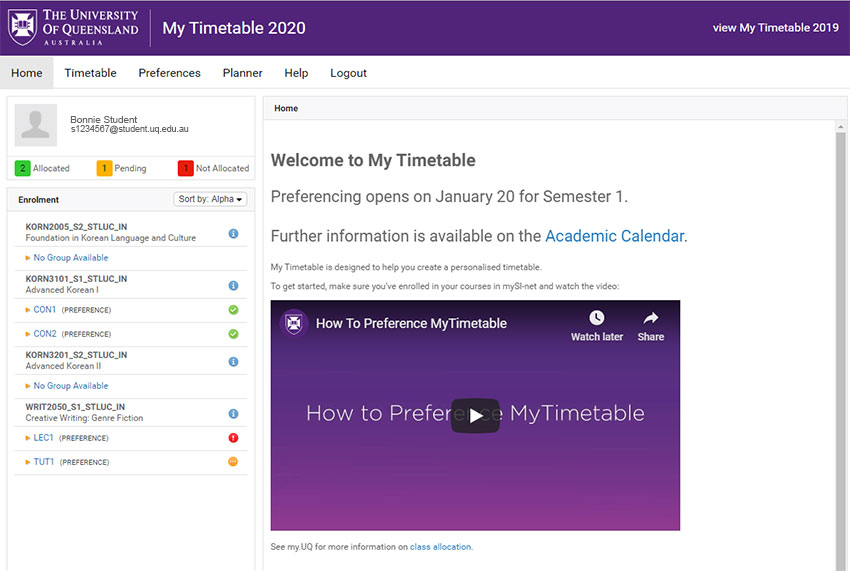 UQ My Timetable