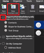 outlook mac contact list